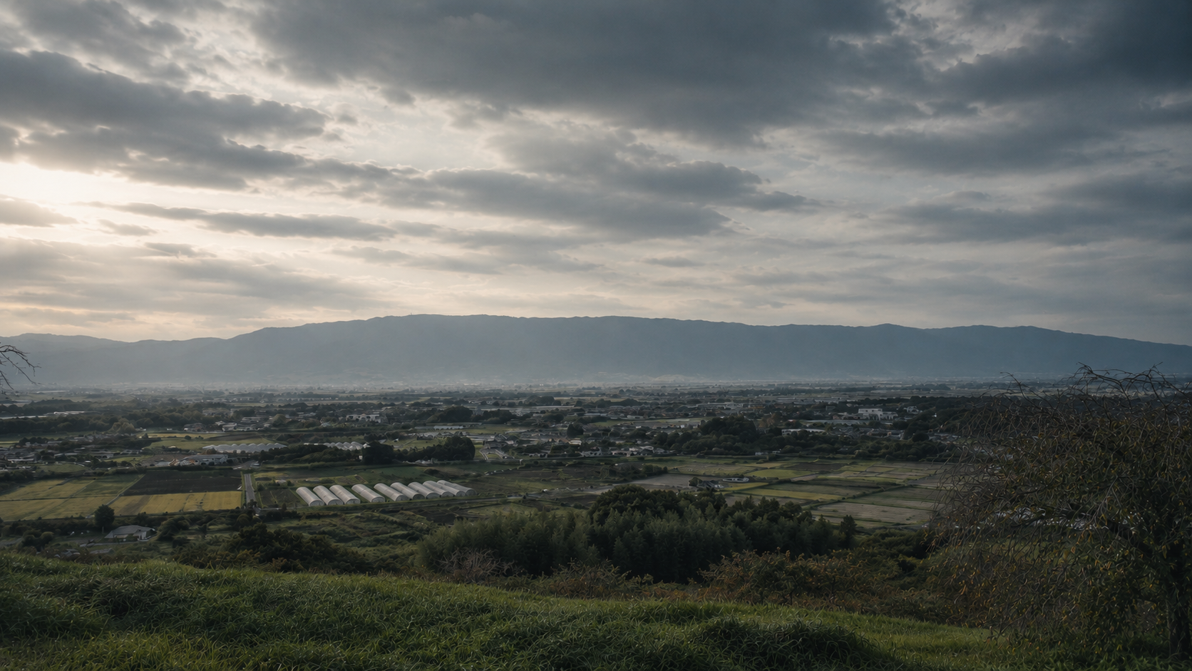 朝倉の田園と山並み